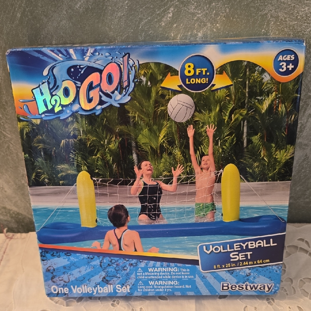 Bestway H2O Go! Volleyball Set For Pool 8 Foot Long New